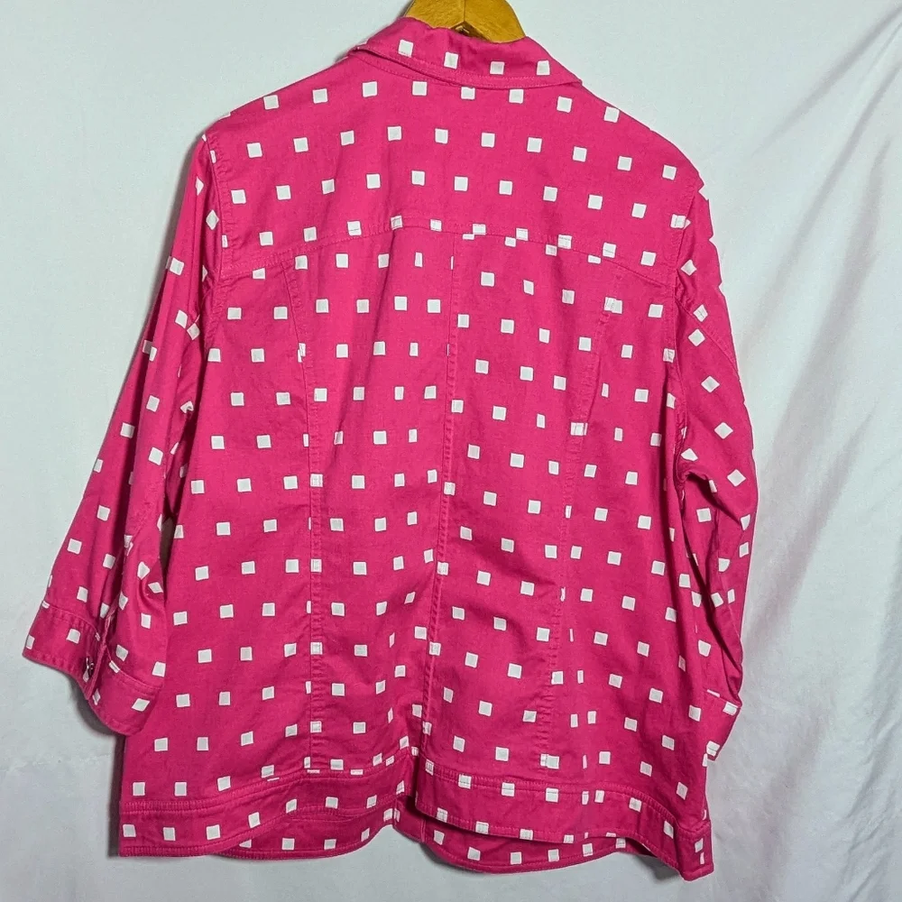 Women's CJ Banks Barbiecore Pink Light-weight Cotton‎ Jacket, Summer Sz 2X